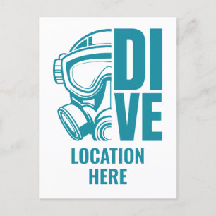 Custom Location Scuba Diving Postcard