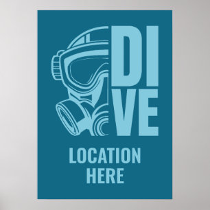 Custom Location Scuba Diving Poster