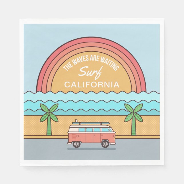 Custom Location Surfer paper napkins (Front)