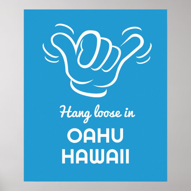 Custom Location, Text & Colour Shaka Poster (Front)