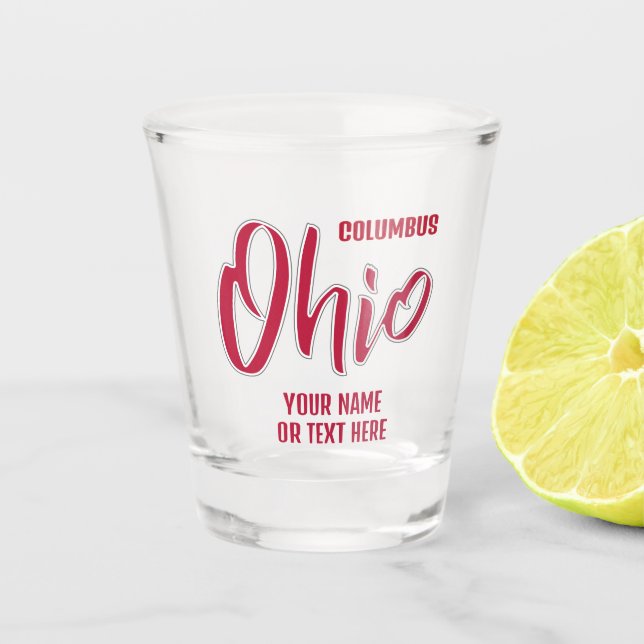 Custom Location & Text Ohio Shot Glass (Front)