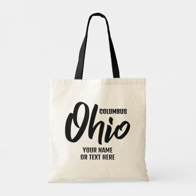 Custom Location & Text Ohio Tote Bag (Back)