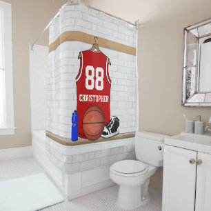 Custom locker room basketball Jersey Shower Curtain