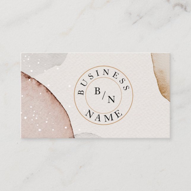 Custom Logo Abstract Minimal Boho Business Card (Front)