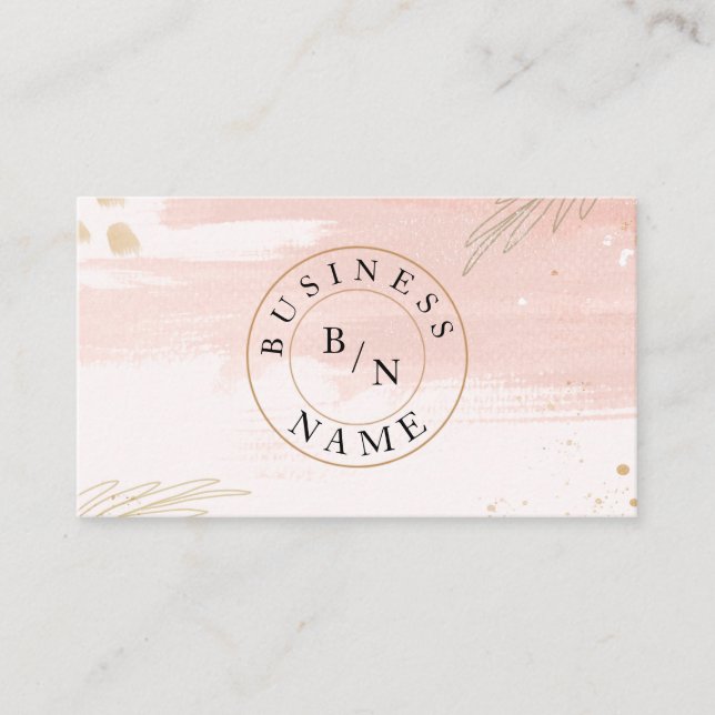 Custom Logo Abstract Minimal Boho Business Card (Front)