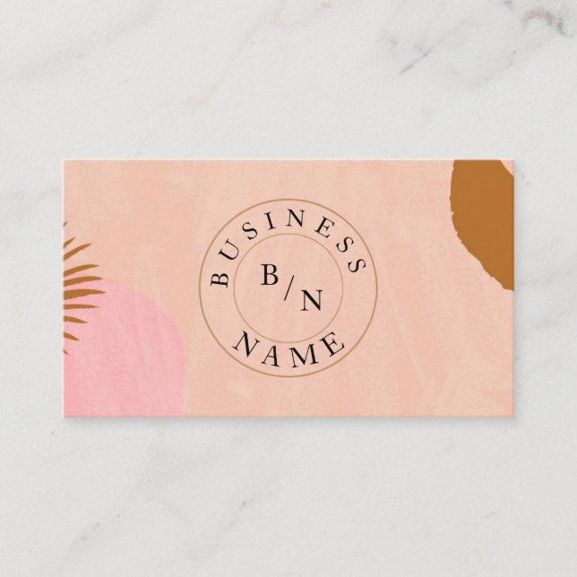 Custom Logo Abstract Minimal Boho Business Card (Front)