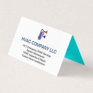 Custom Logo (AC Heat, HV Cool) Professional HVAC Business Card