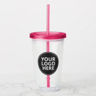 Custom Logo Acrylic Tumbler with Straw