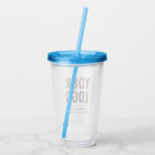 Custom Logo Acrylic Tumbler with Straw No Minimum