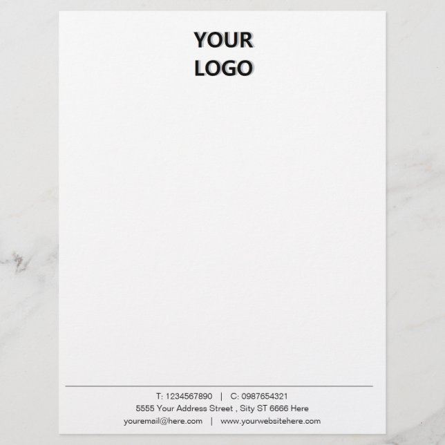 Custom Logo Address Contact Info Office Letterhead (Front)