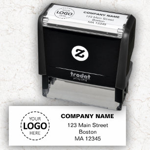 Custom Logo & Address Self-inking Stamp
