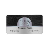 Custom Logo and Company Name Faux Black Crocodile