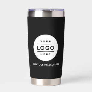 Custom Logo and Message Modern Black Insulated Tumbler