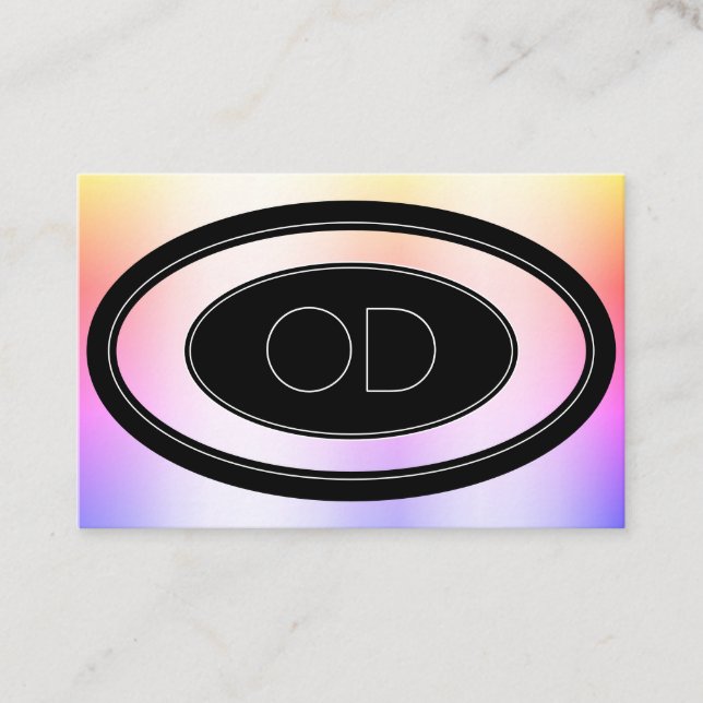 Custom Logo and Monogram Colourful Pastel Rainbow Business Card (Front)