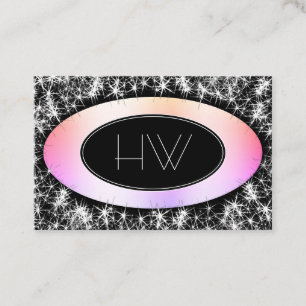Custom Logo and Monogram Lamurous Glitter Stars Business Card