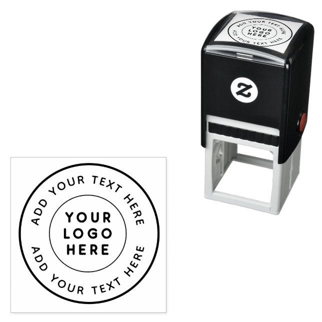 Custom Logo and Personalised Text Round Self-inking Stamp (In Situ)