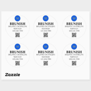 Custom Logo And QR Classic Round Sticker