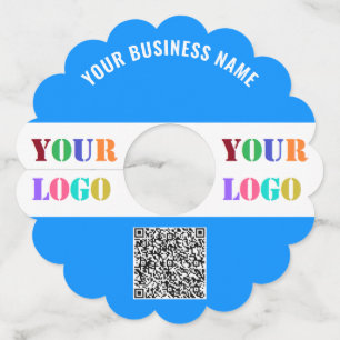 Custom Logo and QR Code Branded Wine Glass Tags