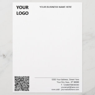 Custom Logo and QR Code Name Address Letterhead