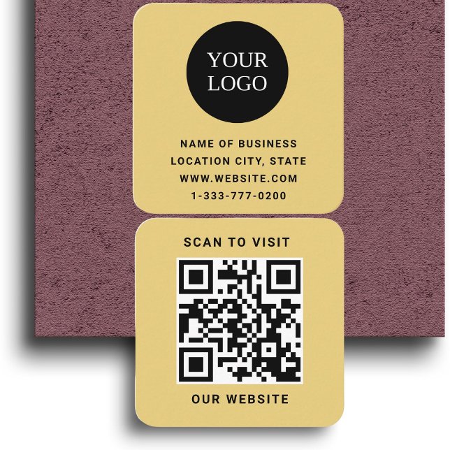 Custom Logo and QR Code   Square Business Card (Creator Uploaded)