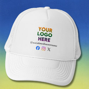*Custom Logo and Social Media Business Trucker Hat