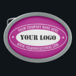 Custom Logo and Text Belt Buckle Choose Colour<br><div class="desc">Choose Colours and Font Belt Buckle with Your Custom Business Logo and Text Personalised Promotional Professional Stamp Design Belt Buckles Gift - Add Your Logo - Image / Name - Company / Website or other info / text - Resize and move or remove and add elements / text with customisation...</div>