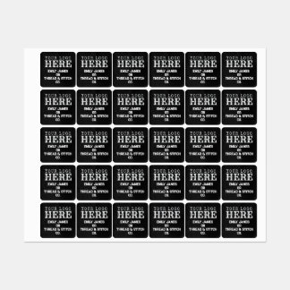 ➤ Custom Logo and Text Black Fabric Clothing Label