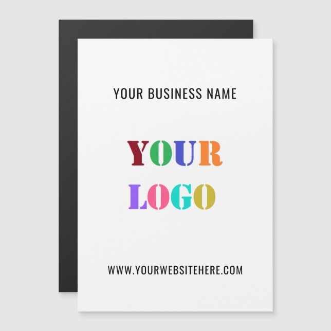Custom Logo and Text Business Card Magnet Template (Front/Back)