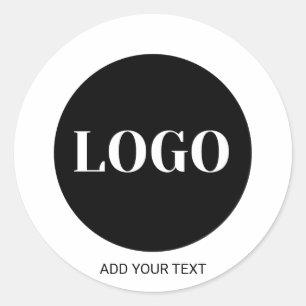 Custom logo and text business  classic round sticker
