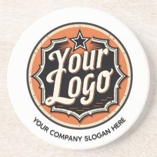 Custom Logo and Text Business Coaster