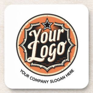 Custom Logo and Text Business Coaster