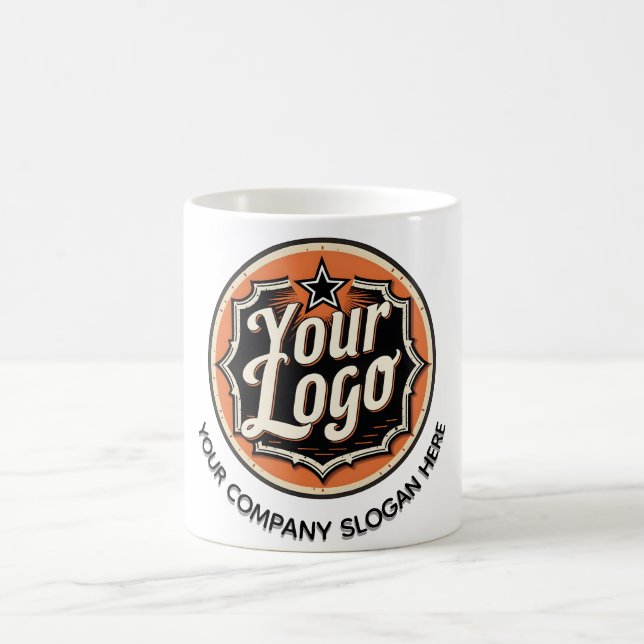 Custom Logo and Text Business Coffee Mug (Center)