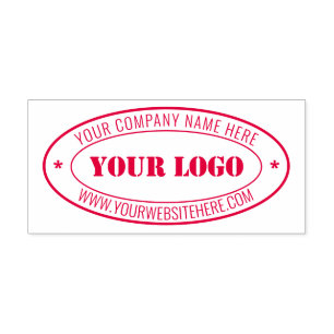 Custom Logo and Text Business Oval Stamp Template