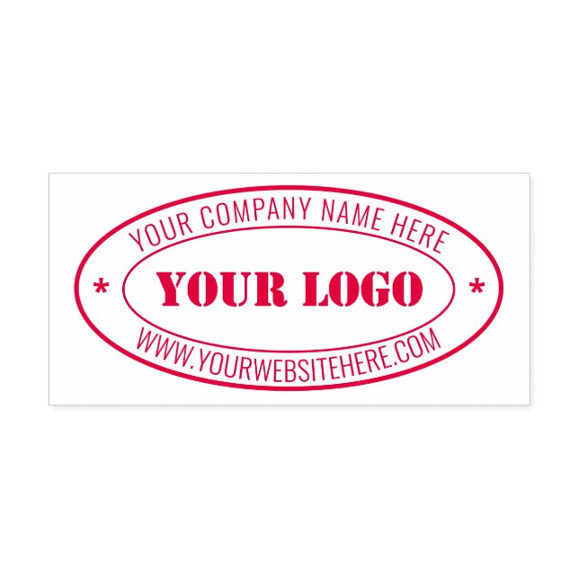 Custom Logo and Text Business Oval Stamp Template (Design)