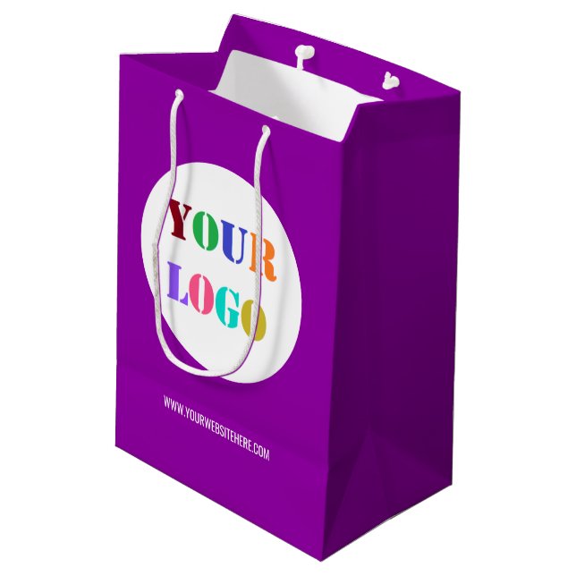 Custom Logo and Text Business Paper Shopping Bag (Back Angled)