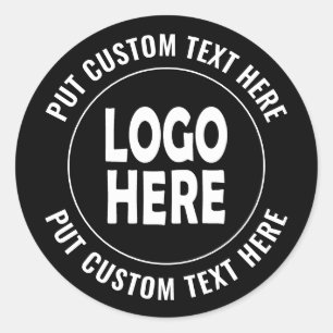 Custom logo and text business promotional classic  round sticker