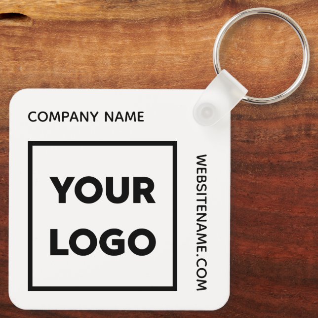 Custom Logo and Text Business Swag Key Ring (Back)