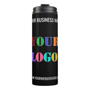 Custom Logo and Text Business Thermal Tumbler