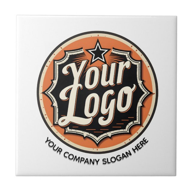 Custom Logo and Text Business Tile (Front)