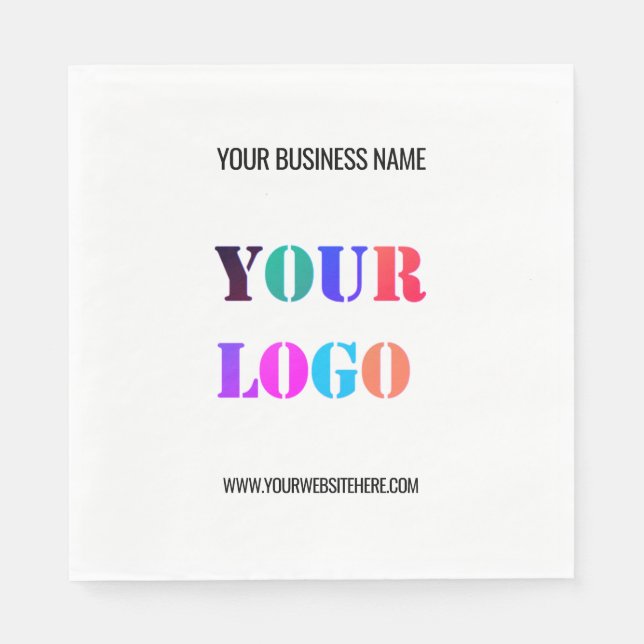 Custom Logo and Text Company Napkins Template (Front)