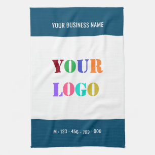 Custom Logo and Text Kitchen Towel - Your Colours