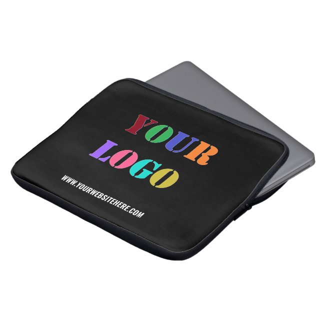 Custom Logo and Text Laptop Sleeve Choose Colours (Front Top)