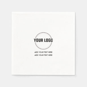 Custom Logo and Text Minimalist Square Napkin