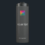 Custom Logo And Text Modern Best Top Template Thermal Tumbler<br><div class="desc">Custom Modern Elegant Template Upload Image Photo Business Company Logo or Image,  Photo,  Add Text Name Web Address Trendy Classic Thermal Tumbler.</div>
