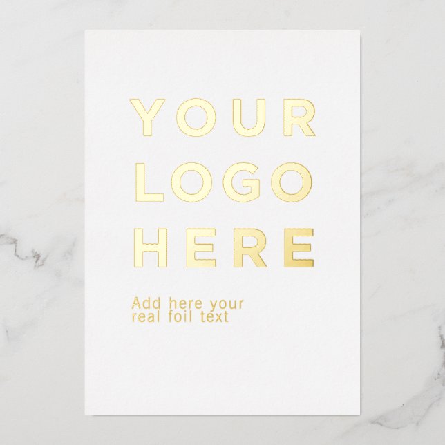 Custom logo and text modern foil invitation card (Front)