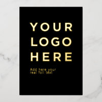 Custom logo and text modern foil invitation card