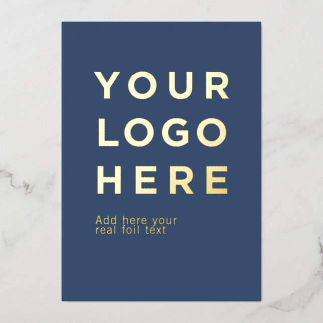 Custom logo and text modern foil invitation card (Front)