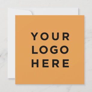 Custom logo and text modern square invitation card