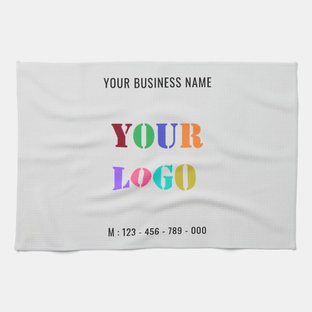 Custom Logo and Text Personalised Kitchen Towel (Horizontal)