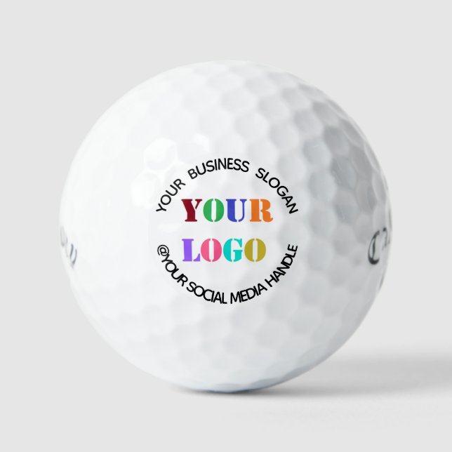 Custom Logo and Text Personalised Stamp Golf Balls (Front)